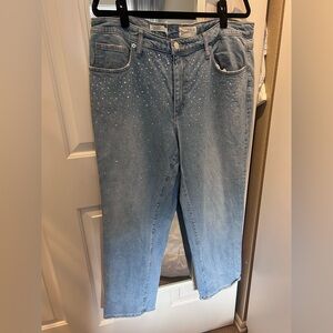 Universal Thread 90’s Straight-Leg Jeans with Rhinestone Embellishments